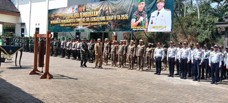 Satpol PP Temanggung Laksanakan Upacara Pembukaan dan Pengawalan TMMD Sengkuyung Tahap II Tahun 2026
